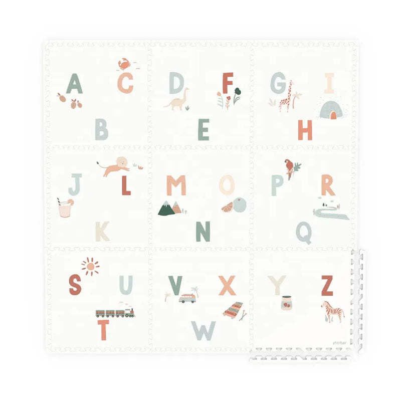 Play&Go Tapis de jeu puzzle 2en1 EEVAA - Alphabet Terrazzo