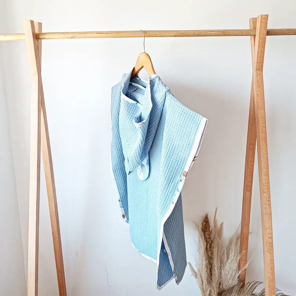 Baby Bulle Ponchos de Bain Double - Bleu Ciel