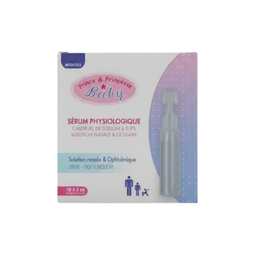 Sérum physiologique Prince & Princesse – boîte de 10 unidoses de 5 ml