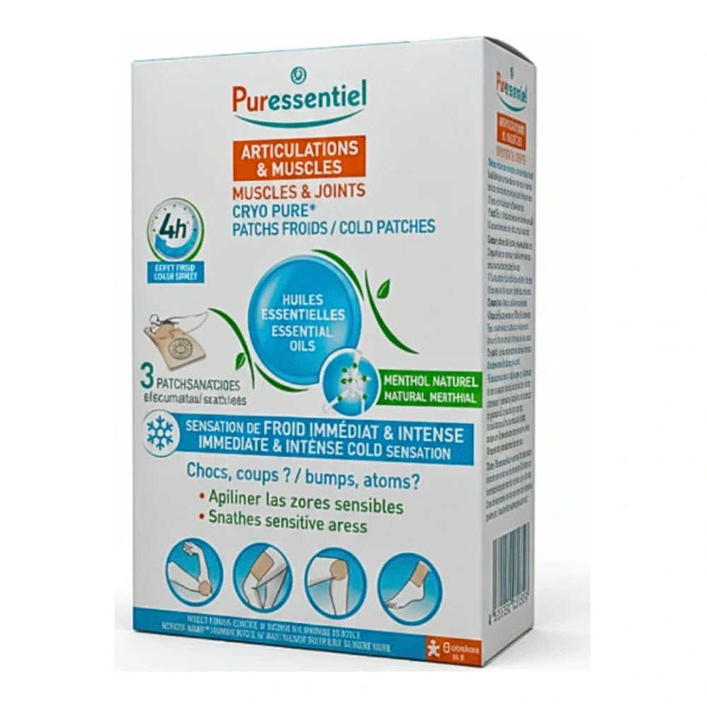 Puressentiel Articulations & Muscles Cryo Pure – boîte de 3 patchs froids