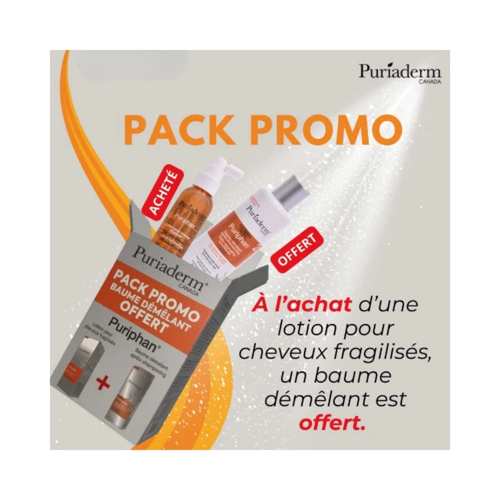 Pack Puriaderm Puriphan lotion anti-chute et baume démêlant