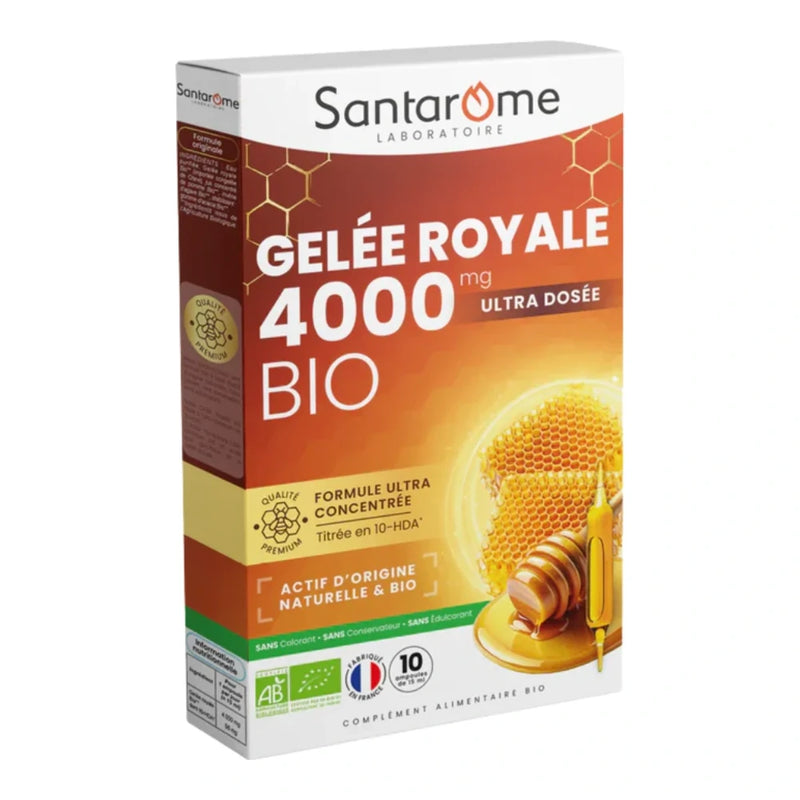 Santarome Organic Royal Jelly 4000 mg 10 Ampoules x 15 ml