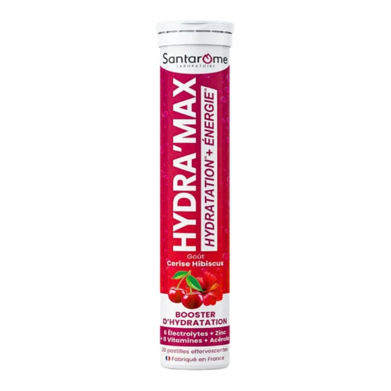 Santarome Hydramax بنكهة الكرز والكركديه 20 قرصًا فوّارًا