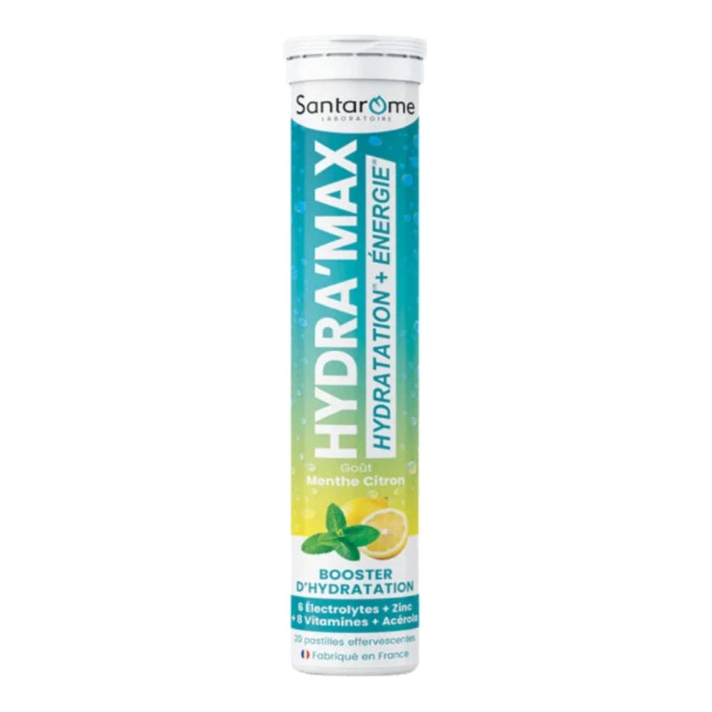 Santarome Hydramax Menthe Citron 20 pastilles effervescentes – tube