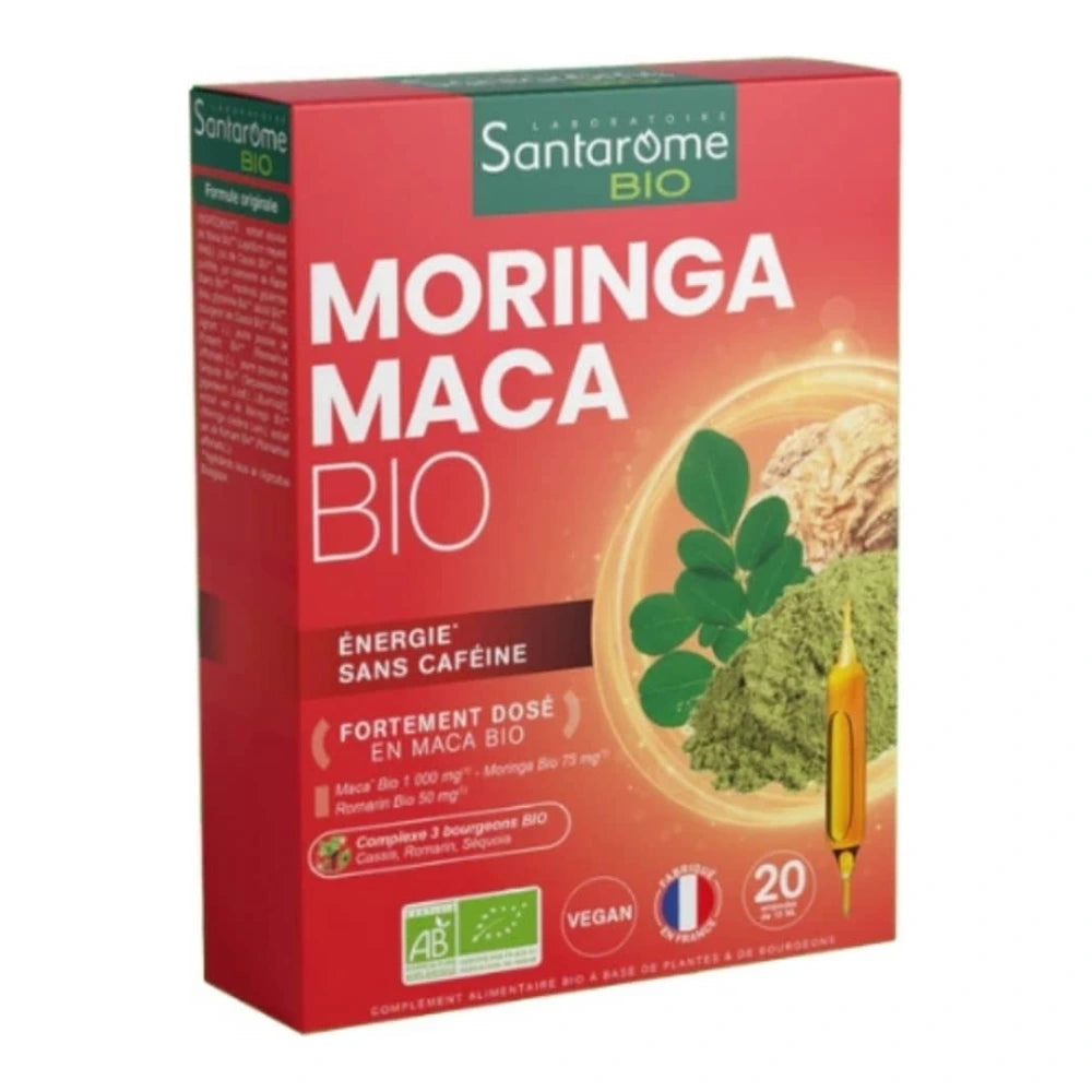 Boîte Santarome Moringa Maca bio 20 ampoules