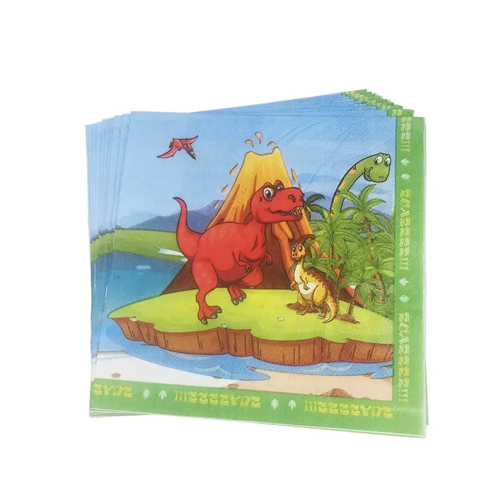 Pack of 10 Paper Napkins – Dinosaur Theme