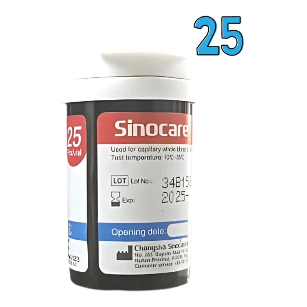 Sinocare bandelettes de glycémie – boîte de 25
