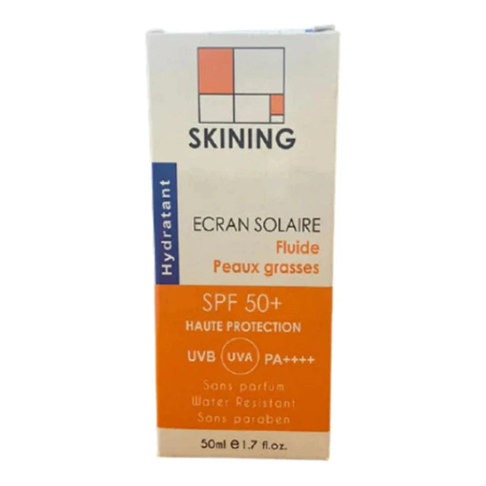 Skining Écran Invisible Hydratant Fluide Peaux Grasses SPF50 50 ml – flacon du produit