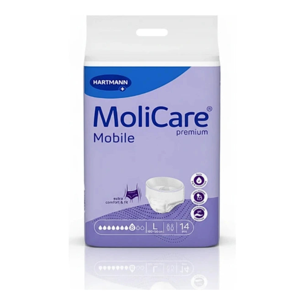 Slips absorbants Hartmann MoliCare Mobile Super taille L nuit – paquet de 14