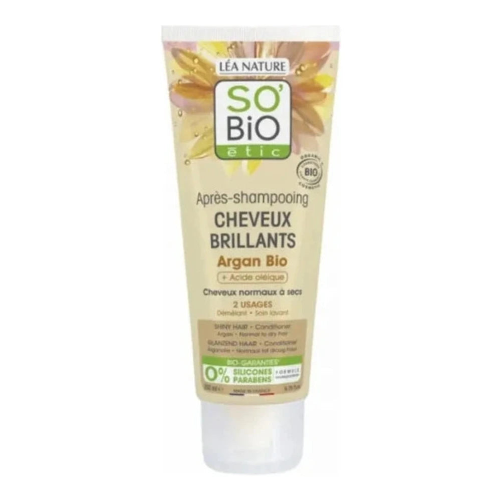 So'Bio étic après-shampooing brillance à l'argan 200 ml – flacon