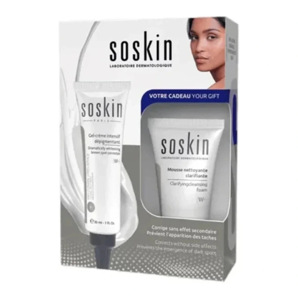 Soskin Pack Gel-Crème Dépigmentant 30 ml et Mousse Nettoyante 30 ml – coffret