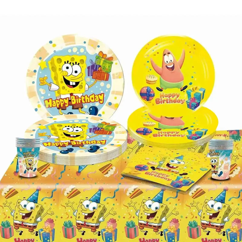 Pack de Cumpleaños 51 Piezas - Bob Esponja Amarillo