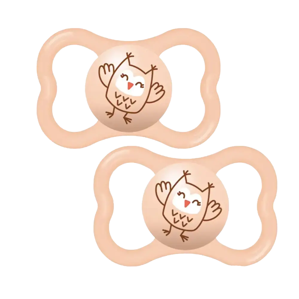 Lot de 2 Sucettes MAM Mini Air 6M+ - Orange & Beige