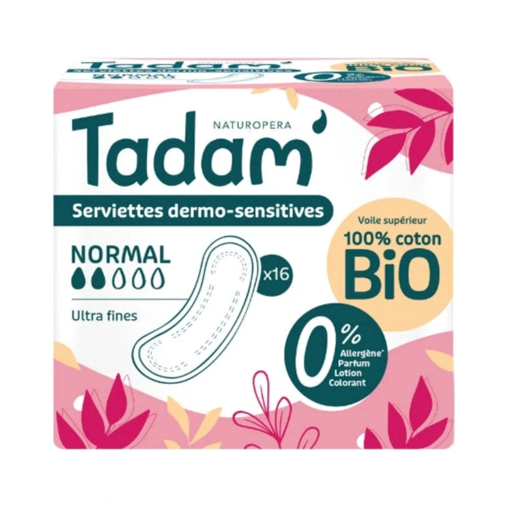 TADAM Serviettes Dermo-Sensitives Ultra Normal x16 – paquet