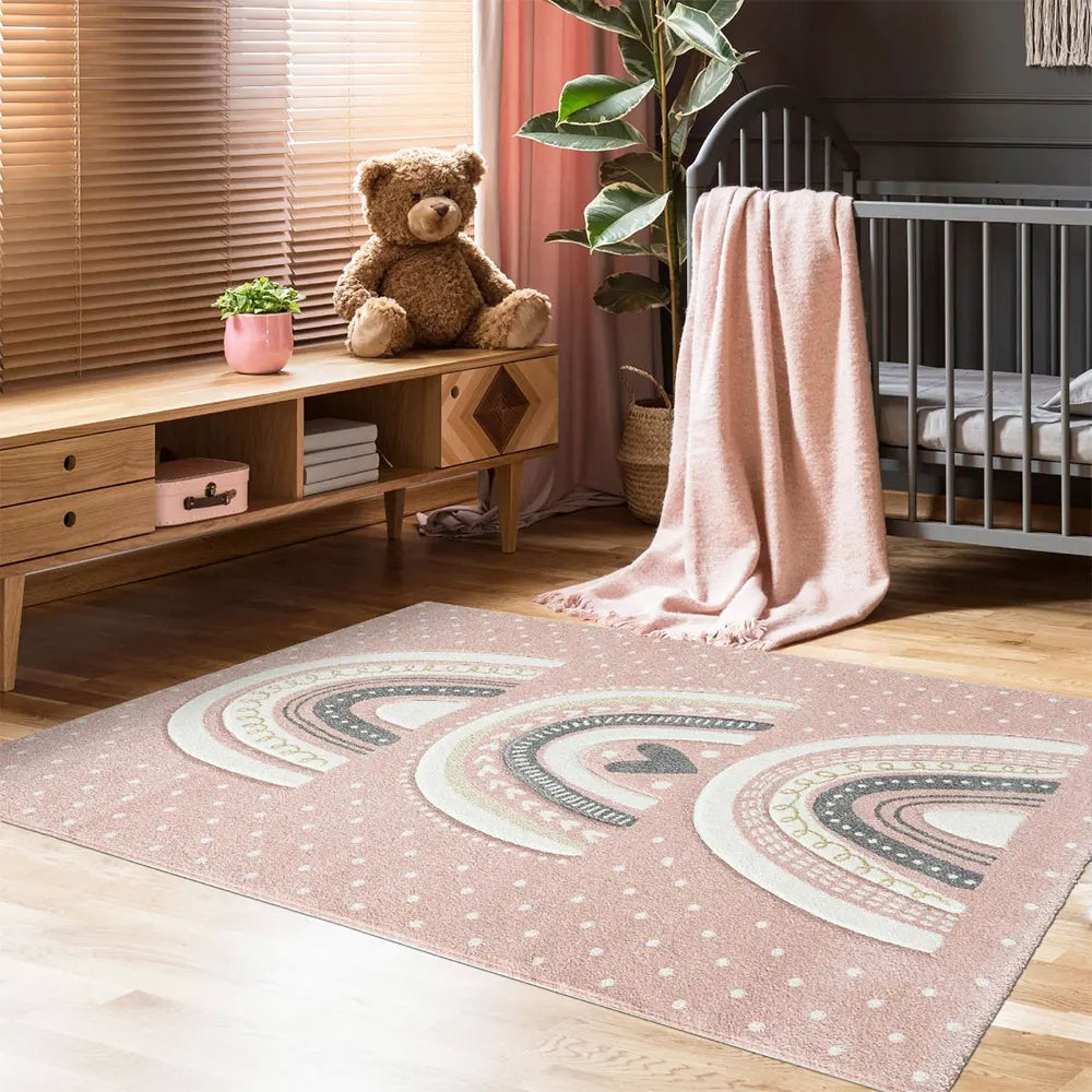 Tapis RAINKID Rose & Gris