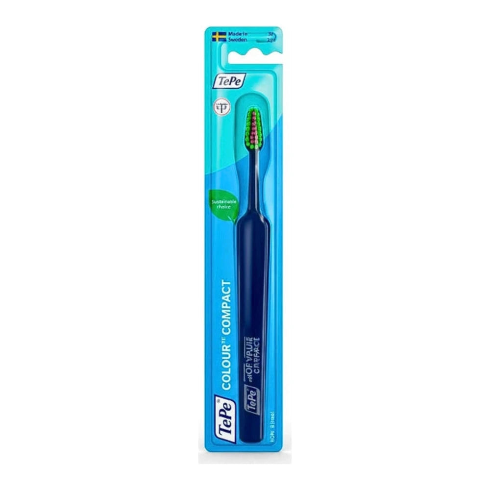 Brosse à dents TePe Colour Compact Extra Soft bleu foncé – vue du produit