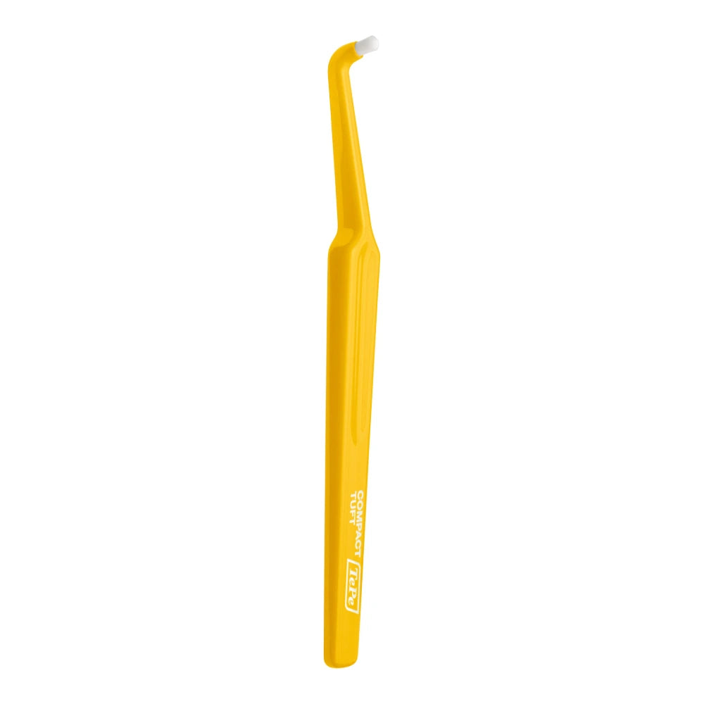 TePe Compact Tuft brosse monotouffe jaune vue de profil