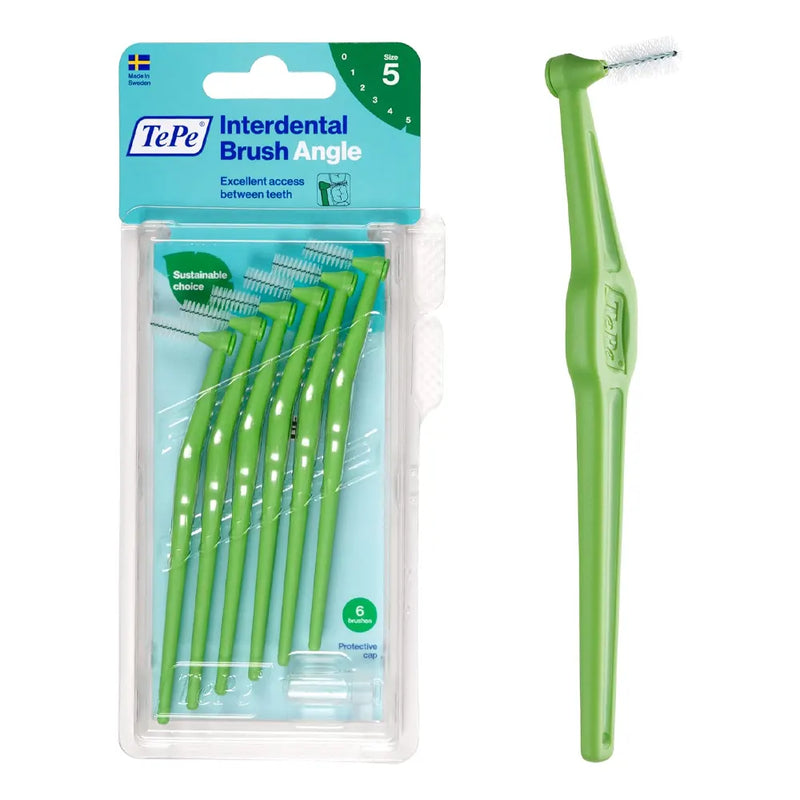 TePe Lot de 6 Brosses Angle Interdentaires 0,8mm Taille 5 - Vert