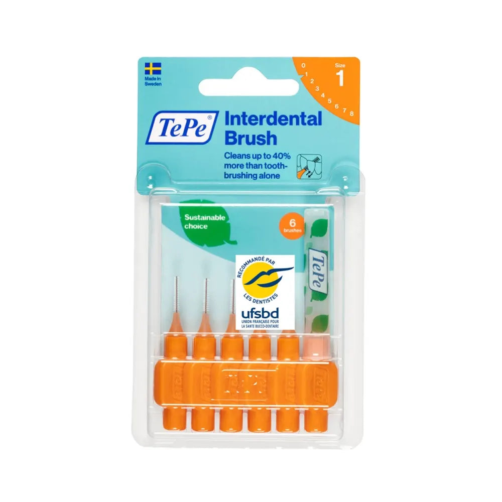 TePe Lot de 6 Brosses Interdentaires 0.45mm Taille 1  - Orange