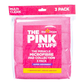The Pink Stuff Miracle lot de 3 coussinets en microfibre