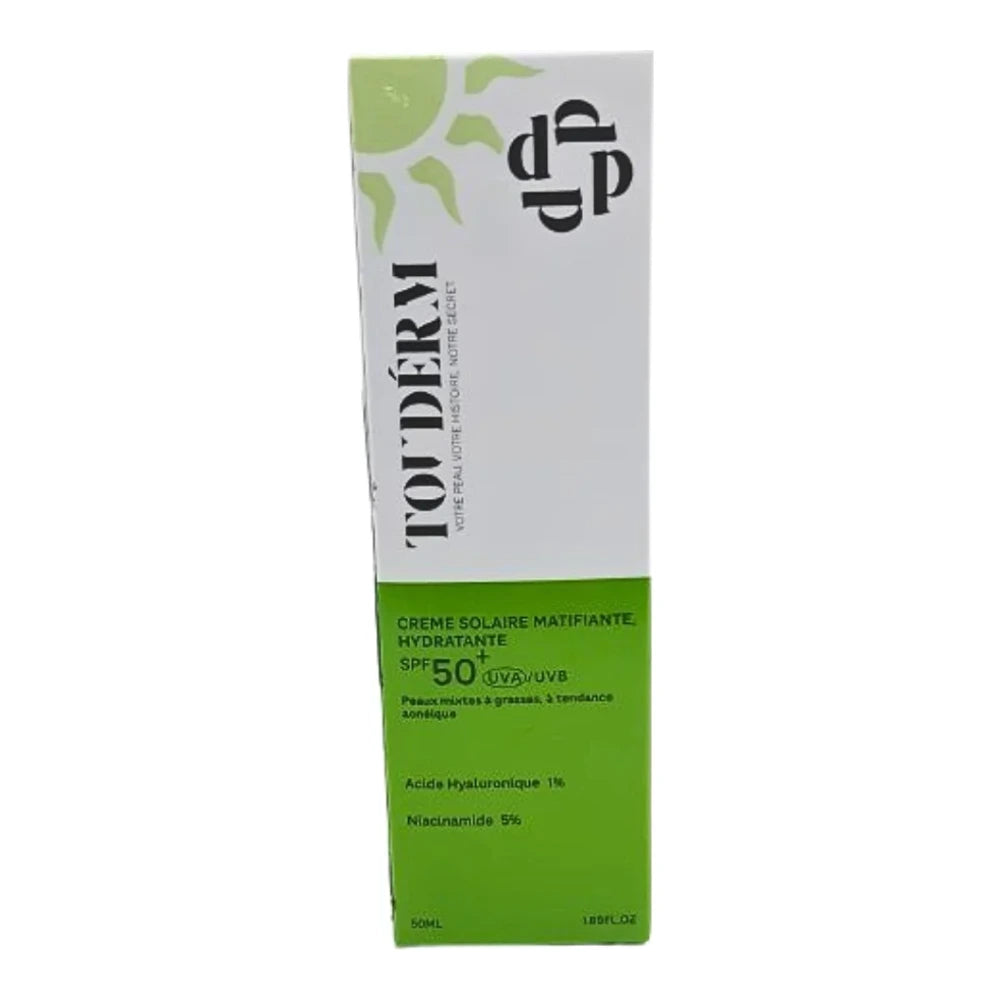 Touderm Crème Solaire Matifiante Hydratante SPF50+ peaux mixtes à grasses 50 ml