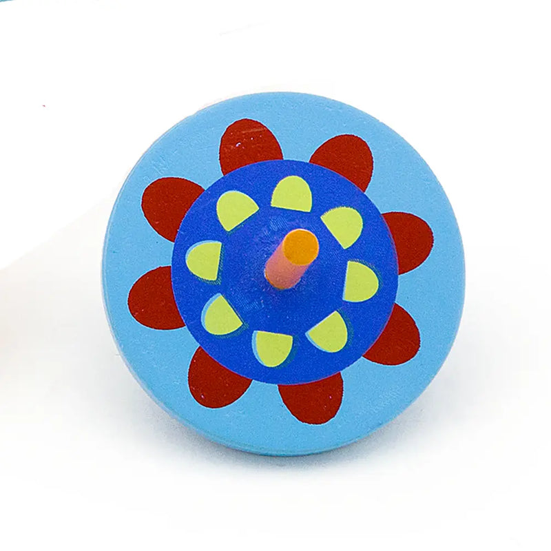 Viga Toys Toupie en Bois Bleu Ciel - 3A+