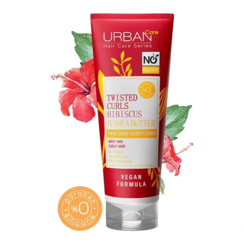 Urban Care Twisted Curls بلسم بالكركديه وزبدة الشيا بدون سلفات 250 مل