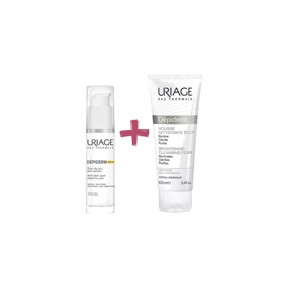 Uriage Dépiderm SPF50+ 30 ml et Mousse Nettoyante 100 ml – pack