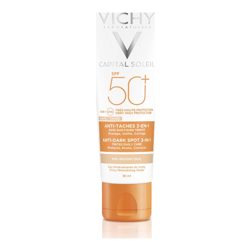 Vichy Capital Soleil Soin Anti-Taches Teinté 3en1 SPF50+ Tous Types de Peaux | 50ml