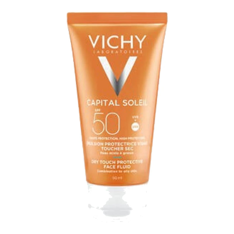 Vichy Capital Soleil Émulsion Anti-Brillance Toucher Sec SPF50 Peau Sensible Mixte à Grasse | 50ml