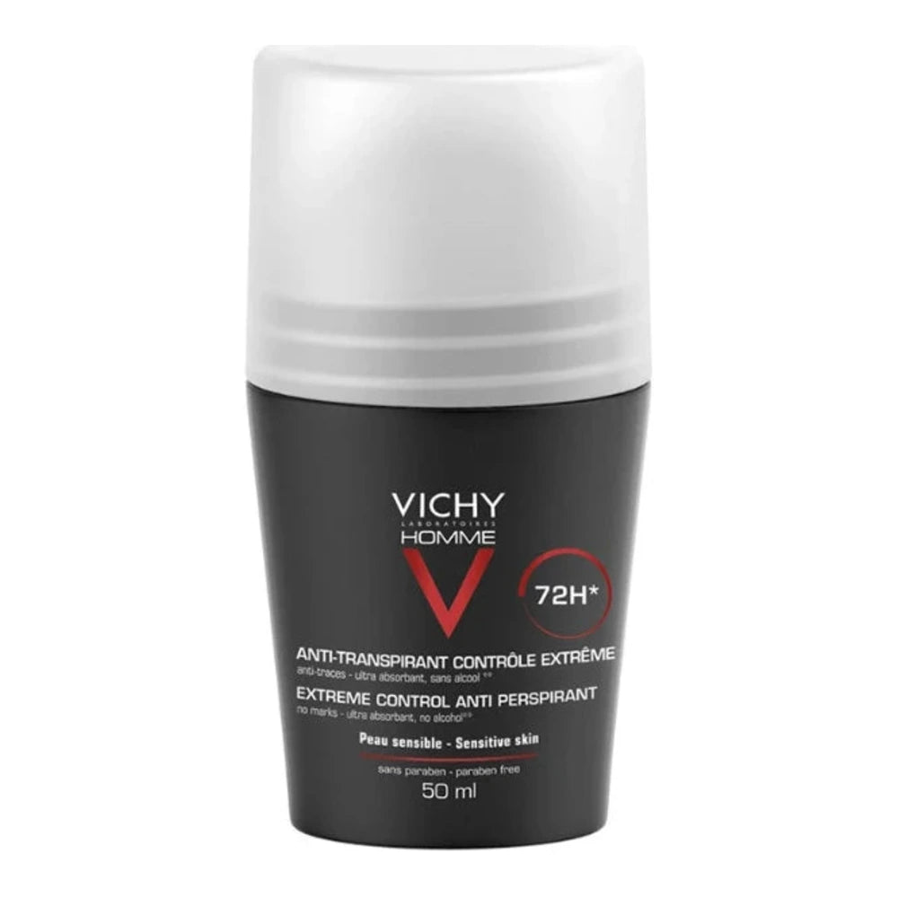 Vichy Homme Déodorant Bille Anti-Transpirant 72H Peau Sensible | 50ml