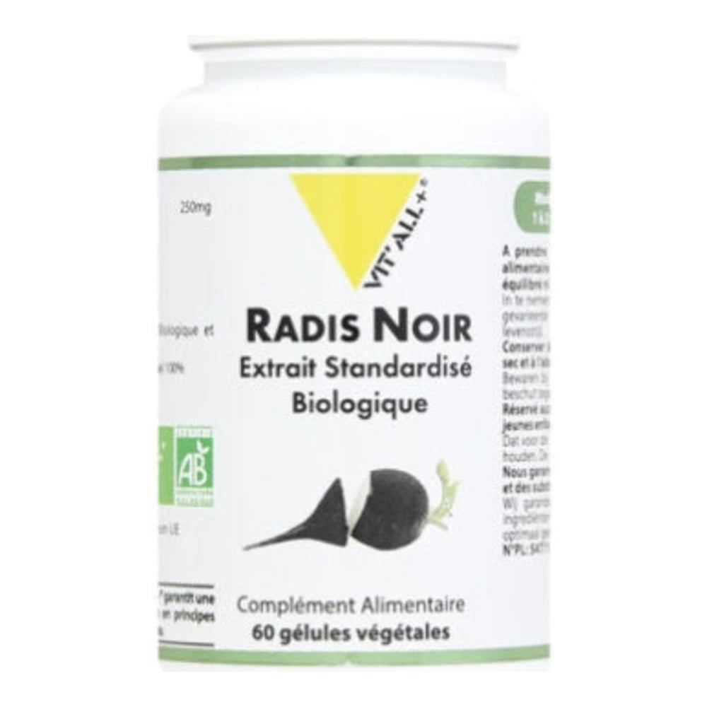 Vit'All+ Radis Noir 250 mg, boîte de 60 gélules