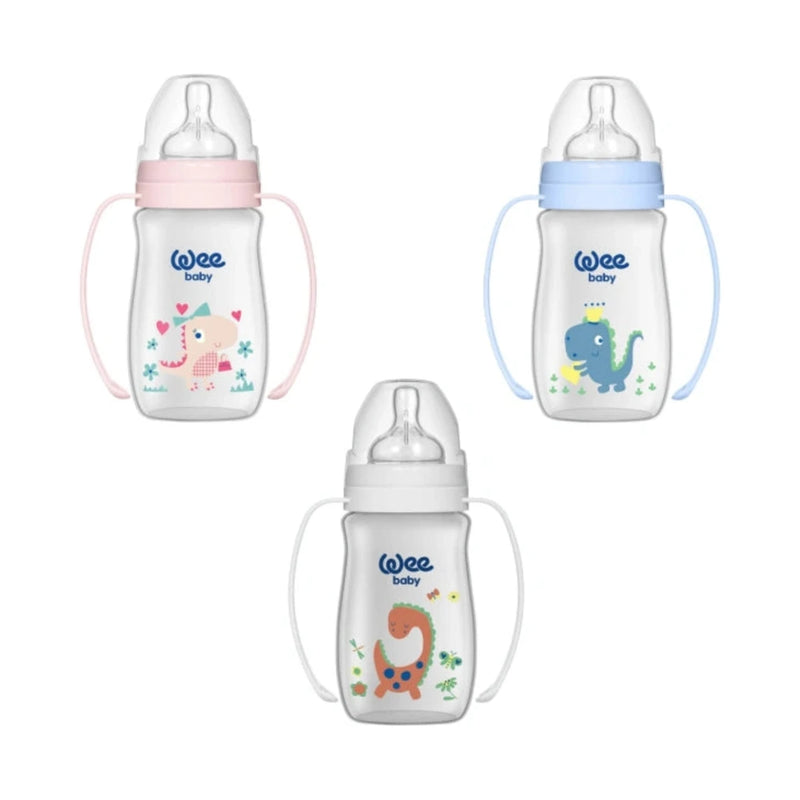 Biberón grande con asas WeeBaby de 0 a 6 meses, 250 ml, 138-F