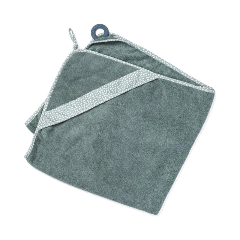 Doomoo Dry'n Play XL Hooded Bath Cape with Teething Ring - Green