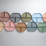 YUMMY Assiette en Silicone Multi-Compartiments avec Ventouse 4M+ - Blush