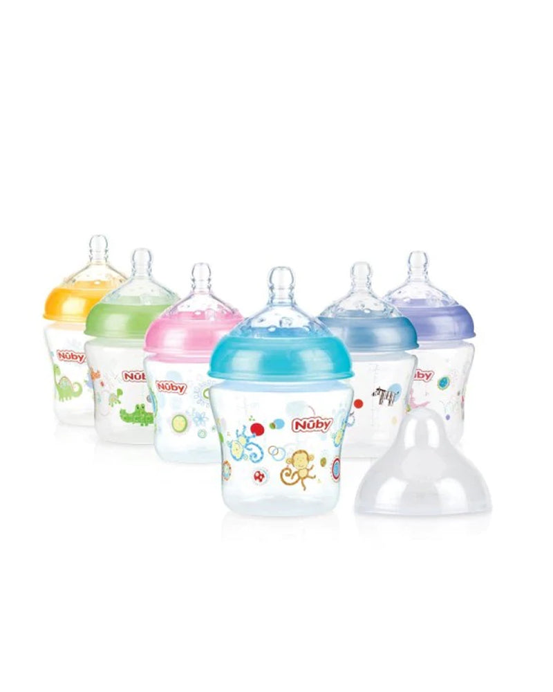 Biberon Nûby en polycarbonate col large 0m+ 180ml - Rose