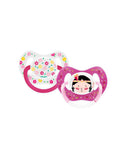 Lot de 2 Sucettes Physiologique Silicone Dodie +18m - Fleurs/Indienne