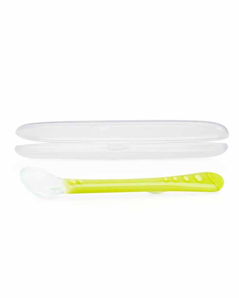 Cuillère souple en silicone Nûby 6m+ - Jaune