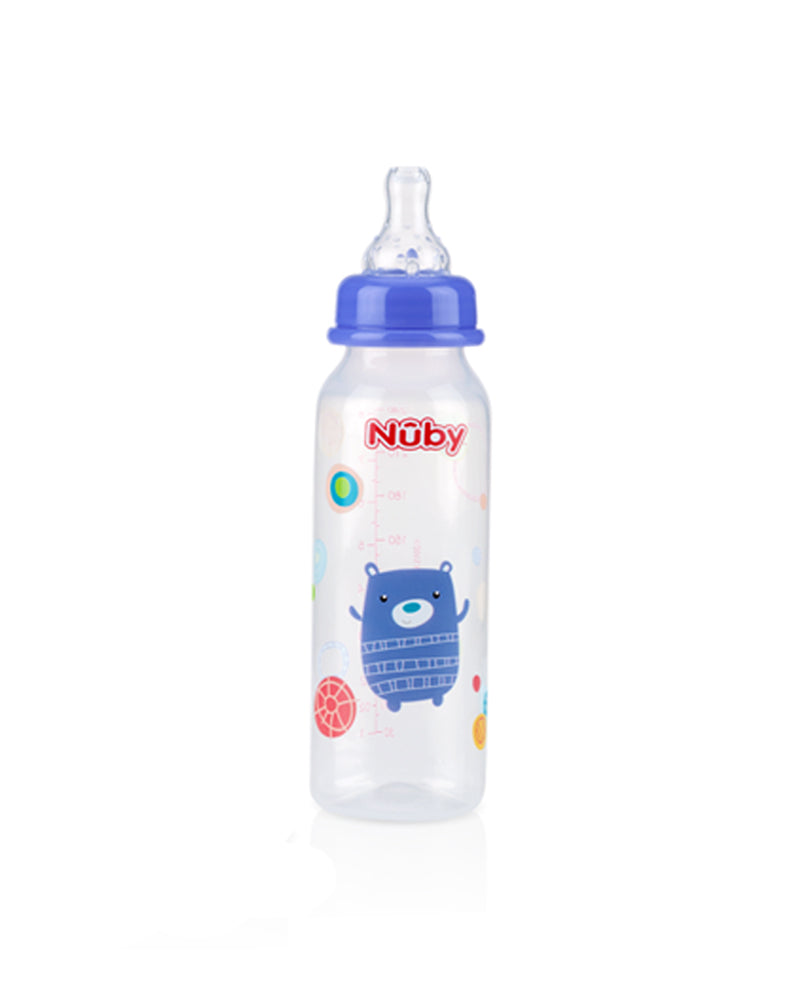 Biberon Nûby col standard débit lent 0m+ 240ml - Ours