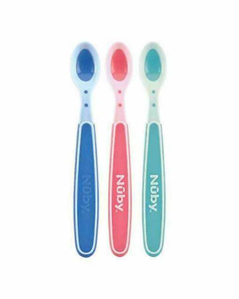 Set de 3 Cucharas Termosensibles con Mango Largo Nûby +3m - 3 colores