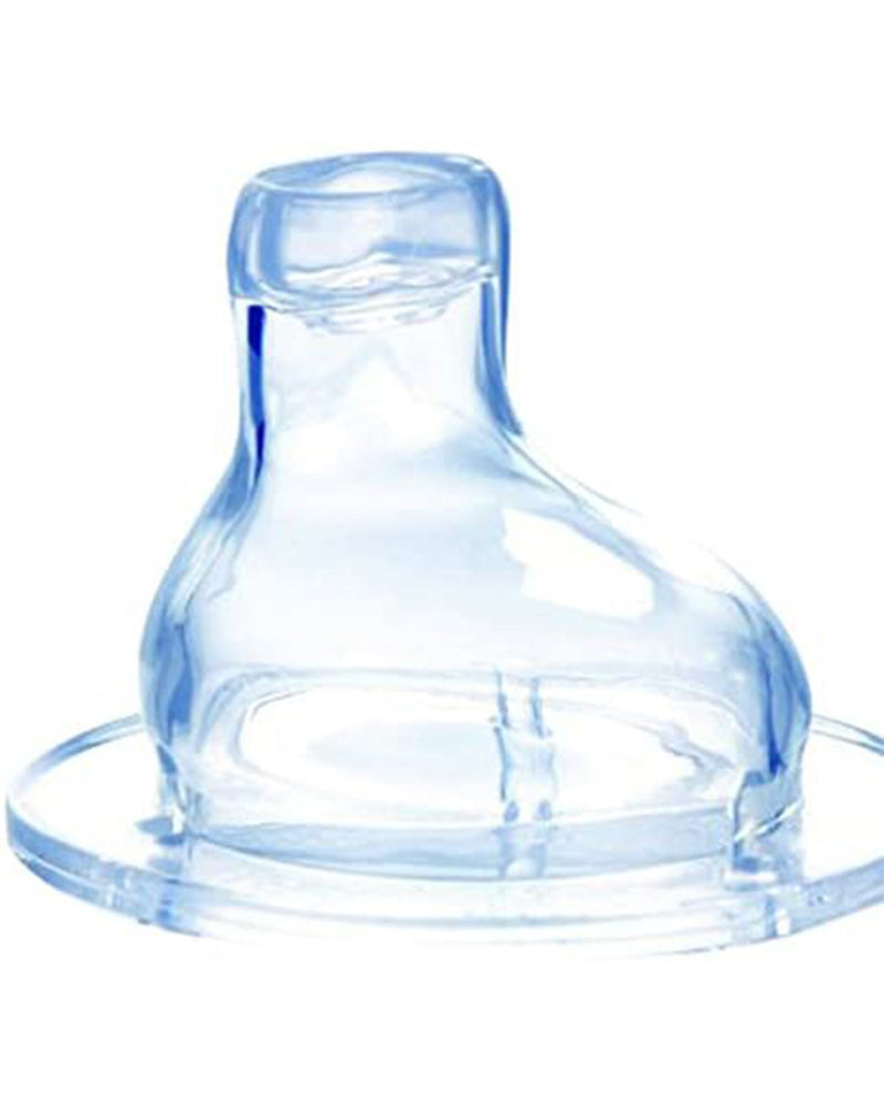 Juego de 2 caños de recambio Nûby de cuello ancho en silicona antifugas +6m