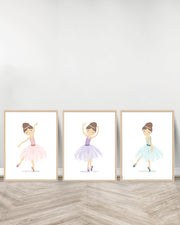 Conjunto de 3 Cuadros Decorativos - Las tres Bailarinas - Madera