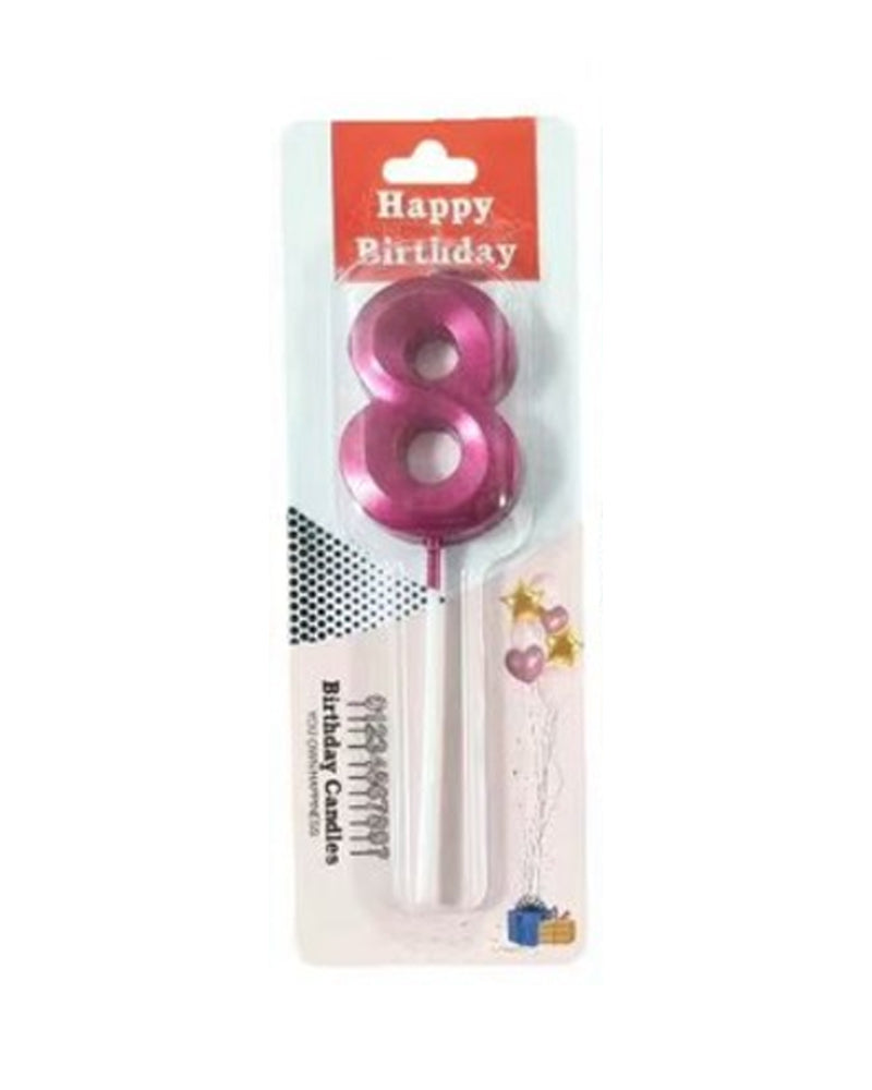 Bougie sous forme de chiffres 8 - Rose