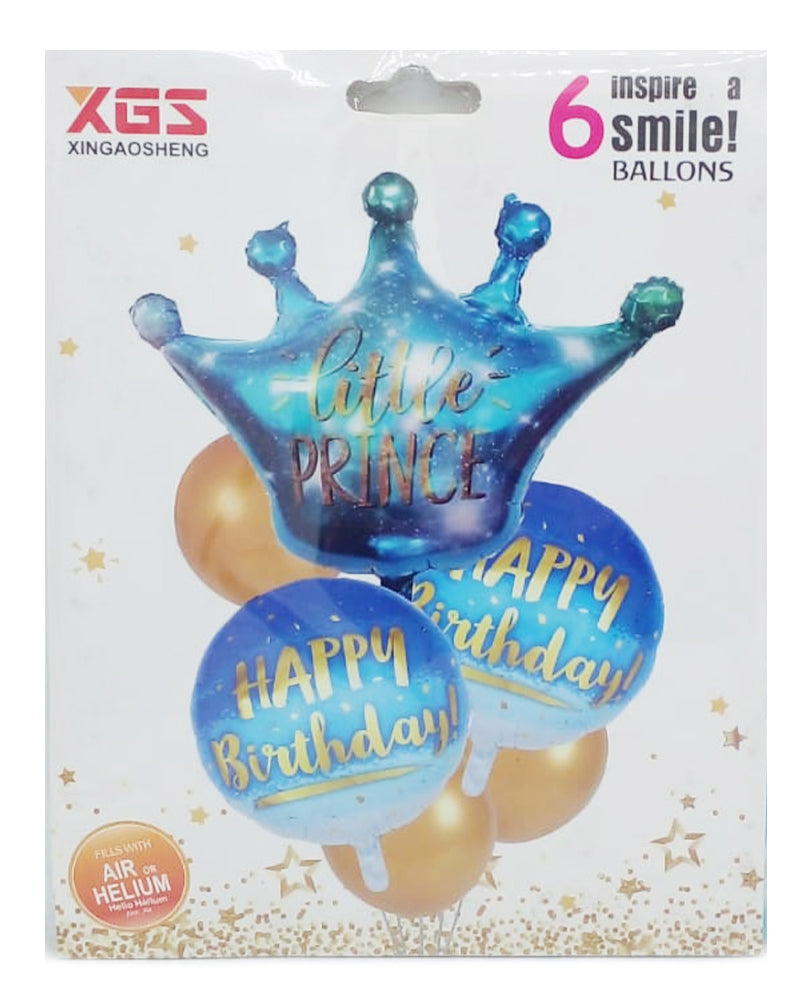 Pack Happy Birthday Little Prince 6 Pieces Decoration For Birthday