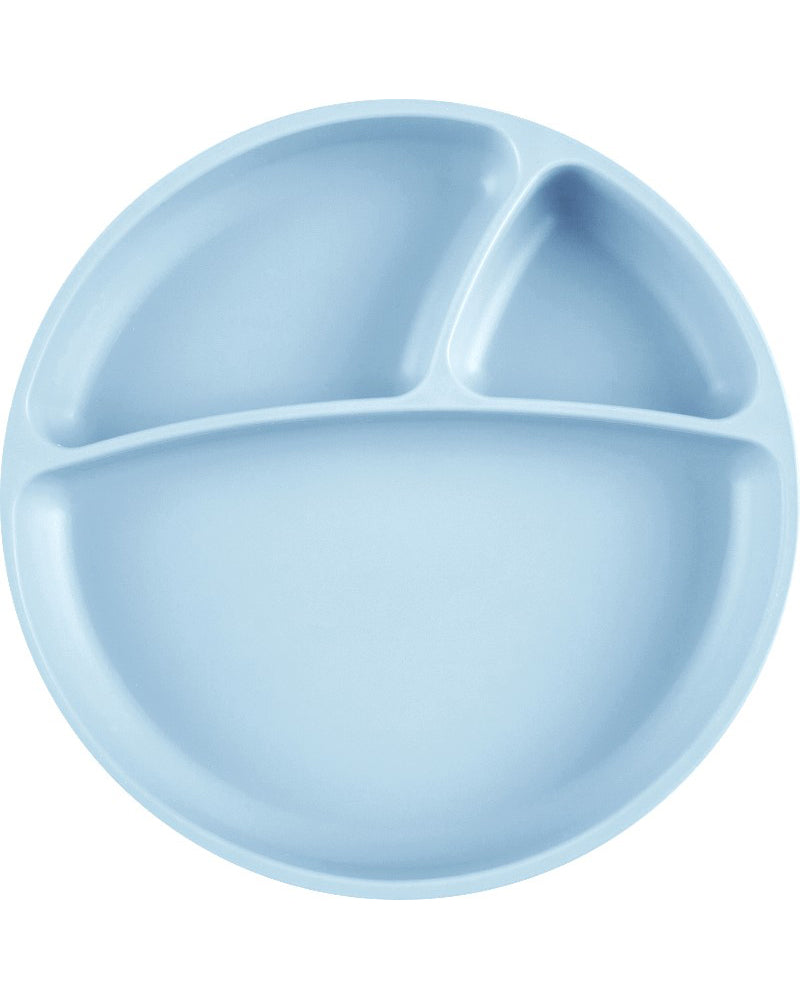 Assiette Multi-Compartiments MINIKOIOI avec Ventouse en Silicone – Bleue