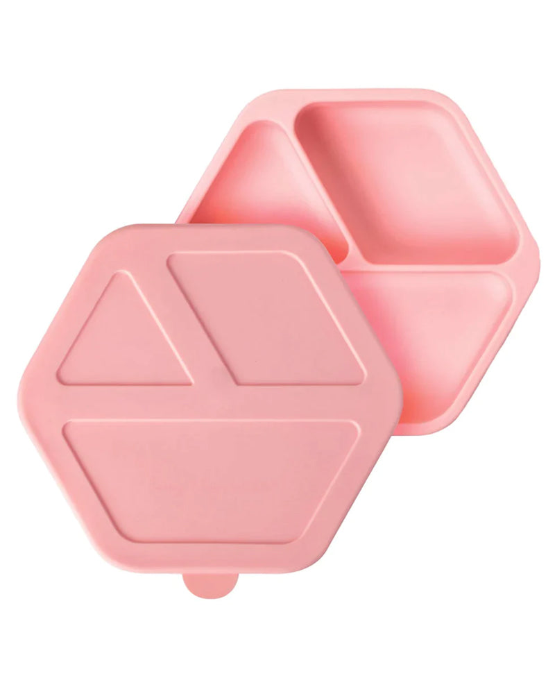 Tiny Twinkle Assiette compartimentée avec couvercle en silicone - Rose
