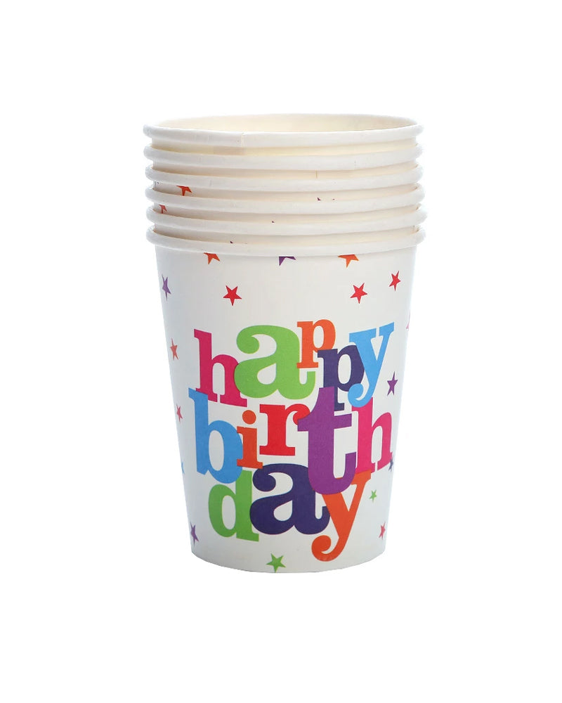 Pack de 10 Gobelets en Papier - Happy Birthday