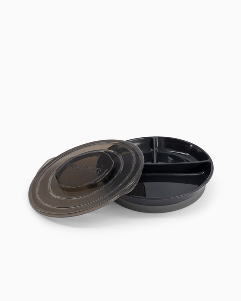 Twistshake 3 Compartment Plate with Lid - Black