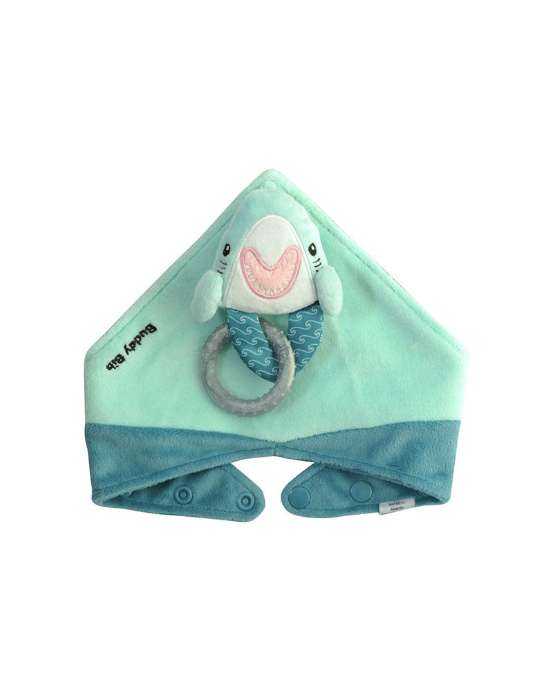 3-in-1 Sensory Teething Toy Bib - Shark