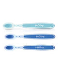 Set of 3 Nûby Heat Sensitive Spoons with Soft Edge +3m - Blue/Green